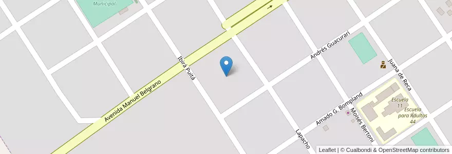 Mapa de ubicacion de Manzana 133 en アルゼンチン, ミシオネス州, Departamento Candelaria, Municipio De Santa Ana, Santa Ana.