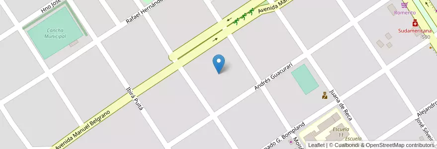 Mapa de ubicacion de Manzana 134 en アルゼンチン, ミシオネス州, Departamento Candelaria, Municipio De Santa Ana, Santa Ana.