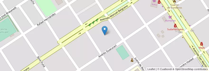 Mapa de ubicacion de Manzana 135 en アルゼンチン, ミシオネス州, Departamento Candelaria, Municipio De Santa Ana, Santa Ana.