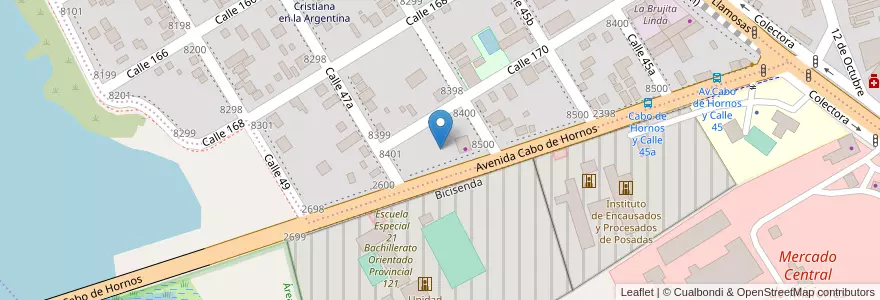 Mapa de ubicacion de Manzana 136 en アルゼンチン, ミシオネス州, Departamento Capital, Municipio De Posadas.