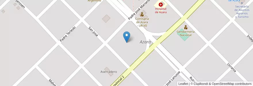 Mapa de ubicacion de Manzana 136 en Arjantin, Misiones, Departamento Apóstoles, Municipio De Azara, Azara.