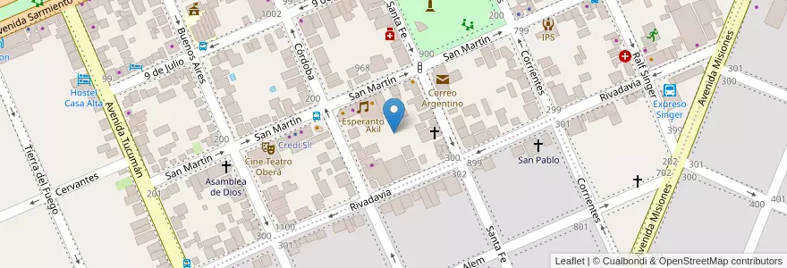 Mapa de ubicacion de Manzana 14 en Arjantin, Misiones, Departamento Oberá.