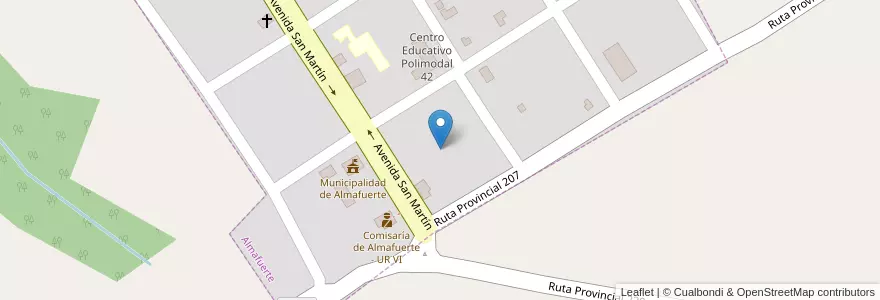 Mapa de ubicacion de Manzana 14 en 阿根廷, Misiones, Departamento Leandro N. Alem, Municipio De Almafuerte, Almafuerte.
