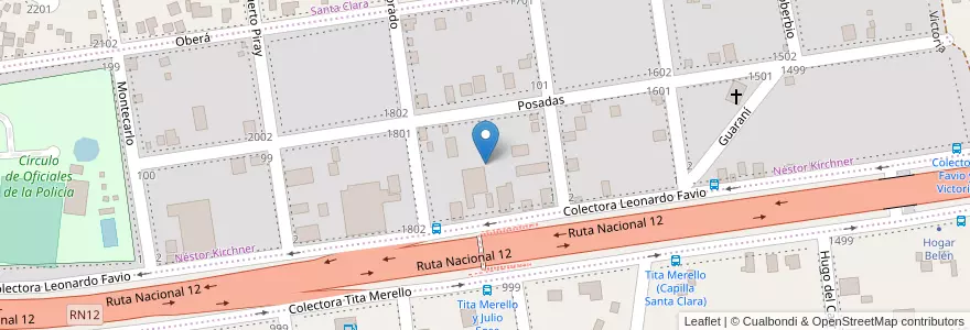Mapa de ubicacion de Manzana 14 en Argentine, Misiones, Departamento Capital, Municipio De Garupá.