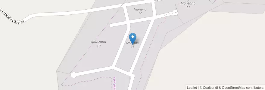 Mapa de ubicacion de Manzana 14 en アルゼンチン, コルドバ州, Departamento Punilla, Pedanía San Roque, Municipio De Villa Carlos Paz.