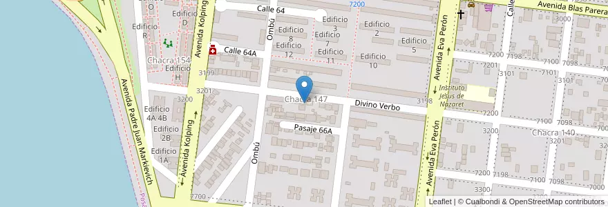 Mapa de ubicacion de Manzana 14 en アルゼンチン, ミシオネス州, Departamento Capital, Municipio De Posadas, Posadas.