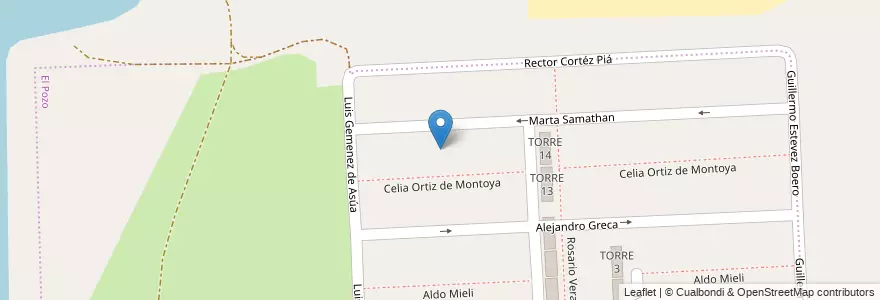 Mapa de ubicacion de Manzana 14 en アルゼンチン, サンタフェ州, Departamento La Capital, Santa Fe Capital.