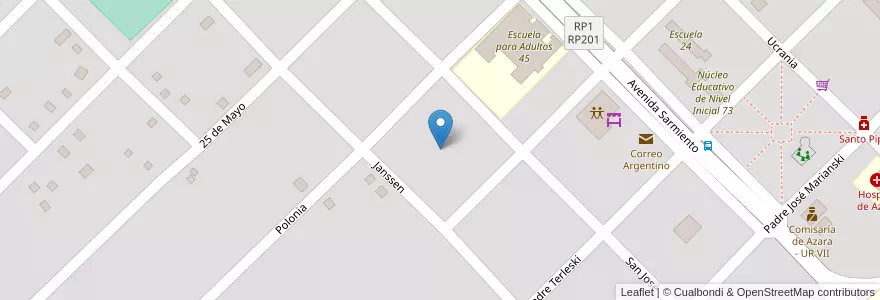 Mapa de ubicacion de Manzana 149 en 아르헨티나, Misiones, Departamento Apóstoles, Municipio De Azara, Azara.