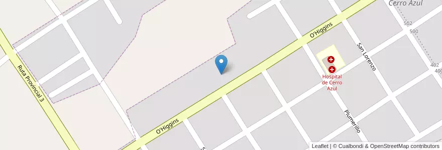 Mapa de ubicacion de Manzana 15 en アルゼンチン, ミシオネス州, Departamento Leandro N. Alem, Municipio De Cerro Azul, Cerro Azul.