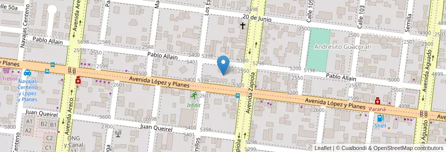 Mapa de ubicacion de Manzana 15 en 아르헨티나, Misiones, Departamento Capital, Municipio De Posadas, Posadas.