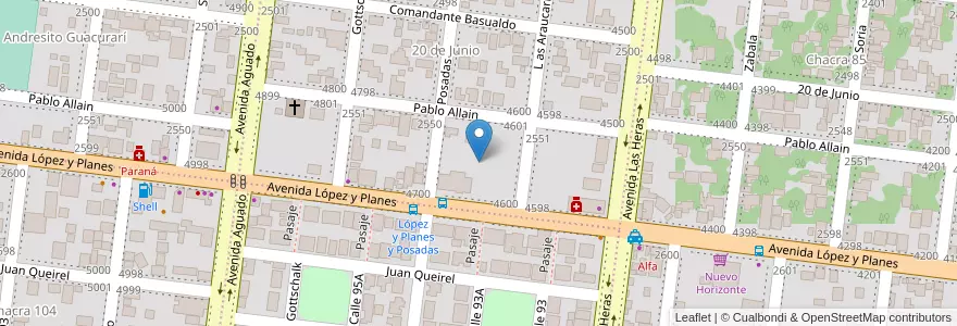 Mapa de ubicacion de Manzana 15 en آرژانتین, Misiones, Departamento Capital, Municipio De Posadas, Posadas.