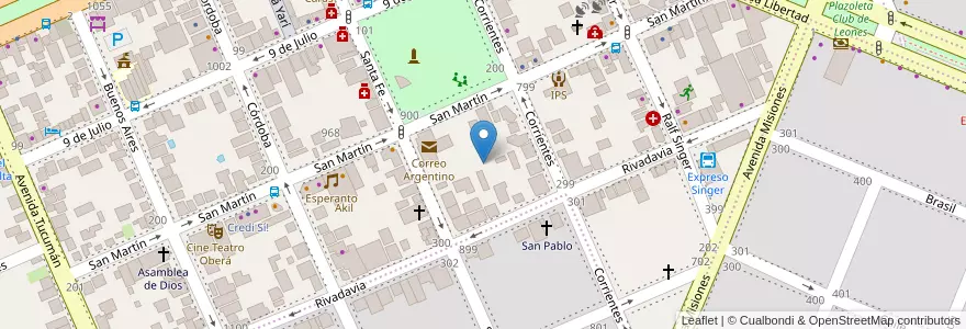 Mapa de ubicacion de Manzana 15 en 阿根廷, Misiones, Departamento Oberá.