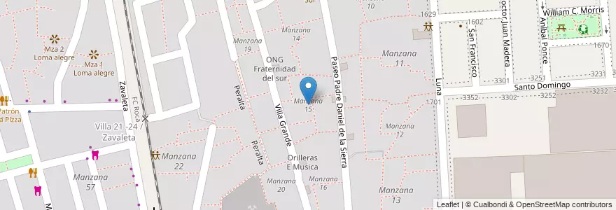 Mapa de ubicacion de Manzana 15, Barracas en آرژانتین, Ciudad Autónoma De Buenos Aires, Comuna 4, Buenos Aires.