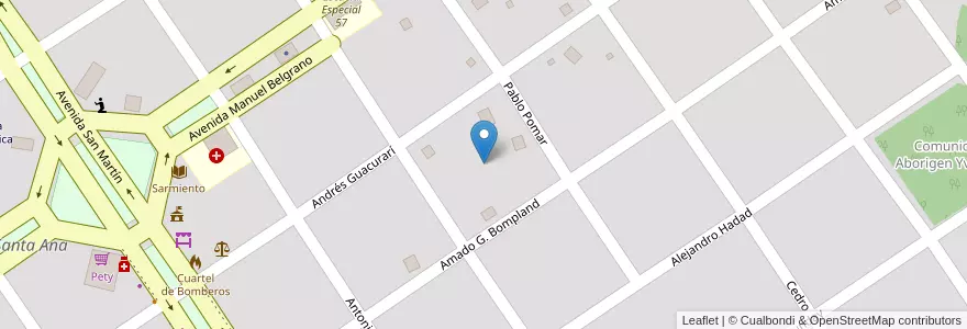 Mapa de ubicacion de Manzana 156 en Argentine, Misiones, Departamento Candelaria, Municipio De Santa Ana, Santa Ana.