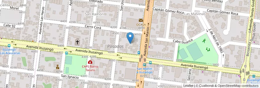 Mapa de ubicacion de Manzana 16 en Argentine, Misiones, Departamento Capital, Municipio De Posadas, Posadas.