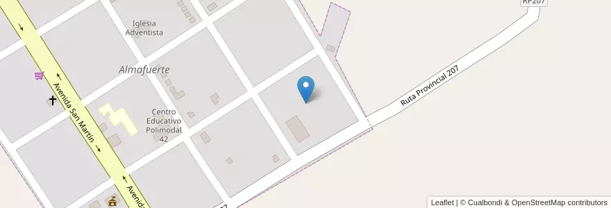 Mapa de ubicacion de Manzana 16 en Argentinien, Misiones, Departamento Leandro N. Alem, Municipio De Almafuerte, Almafuerte.