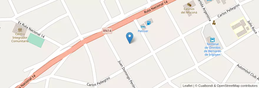 Mapa de ubicacion de Manzana 17 en アルゼンチン, ミシオネス州, Departamento General Manuel Belgrano, Municipio De Bernardo De Irigoyen.