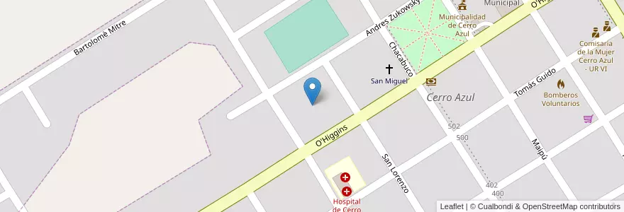 Mapa de ubicacion de Manzana 17 en آرژانتین, Misiones, Departamento Leandro N. Alem, Municipio De Cerro Azul, Cerro Azul.