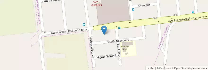 Mapa de ubicacion de Manzana 175 en 아르헨티나, Misiones, Departamento Concepción, Municipio De Concepción De La Sierra.