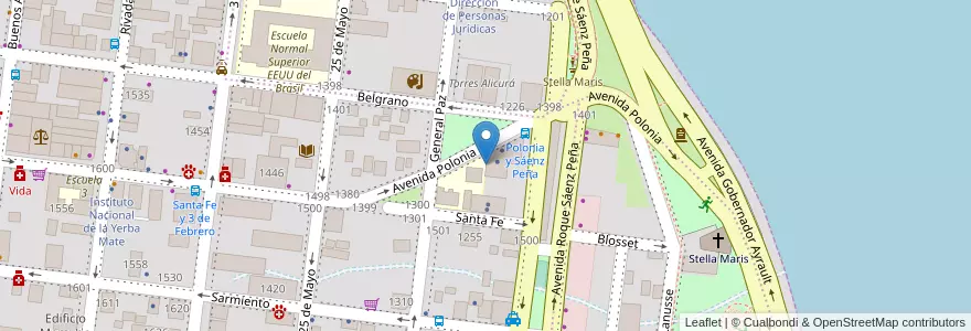 Mapa de ubicacion de Manzana 176 en Arjantin, Misiones, Departamento Capital, Municipio De Posadas, Posadas.