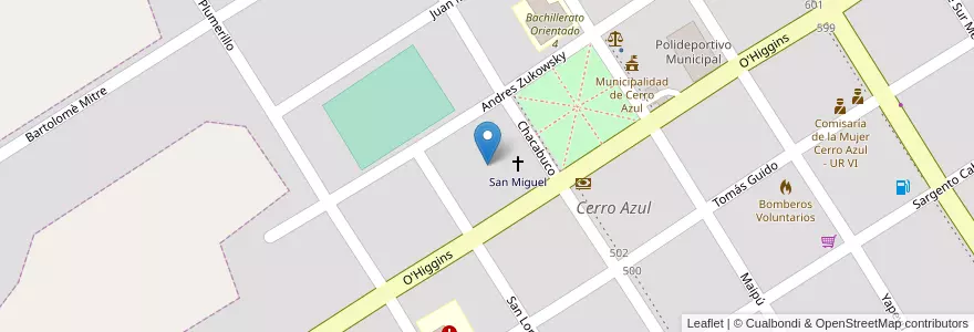 Mapa de ubicacion de Manzana 18 en Argentina, Misiones, Departamento Leandro N. Alem, Municipio De Cerro Azul, Cerro Azul.