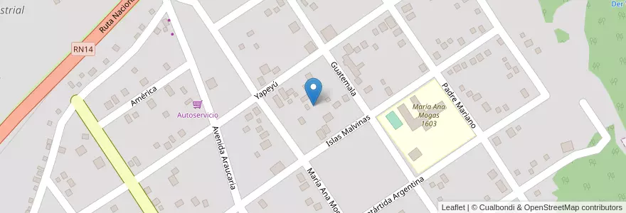 Mapa de ubicacion de Manzana 195 en アルゼンチン, ミシオネス州, Departamento San Pedro, Municipio De San Pedro, San Pedro.