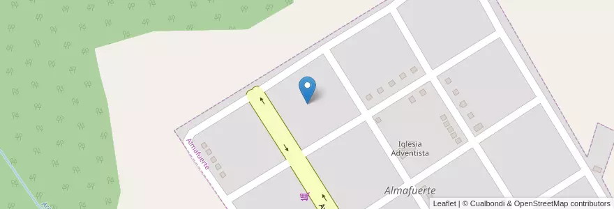 Mapa de ubicacion de Manzana 2 en 아르헨티나, Misiones, Departamento Leandro N. Alem, Municipio De Almafuerte, Almafuerte.
