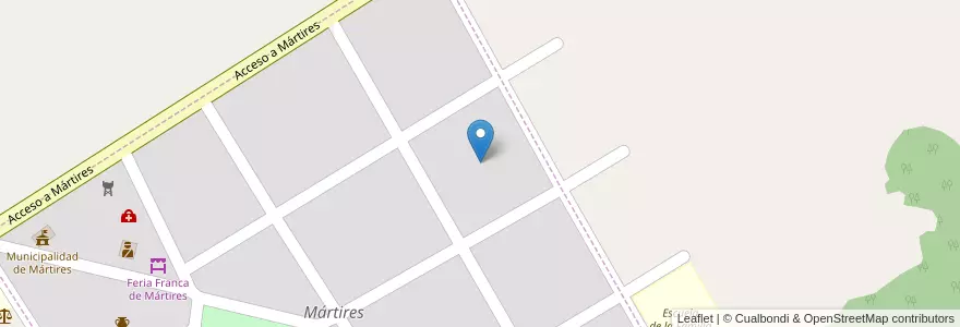 Mapa de ubicacion de Manzana 2 en アルゼンチン, ミシオネス州, Departamento Candelaria, Municipio De Mártires, Mártires.