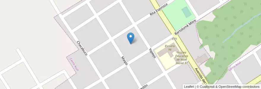 Mapa de ubicacion de Manzana 2 en アルゼンチン, ミシオネス州, Departamento Leandro N. Alem, Municipio De Cerro Azul, Cerro Azul.