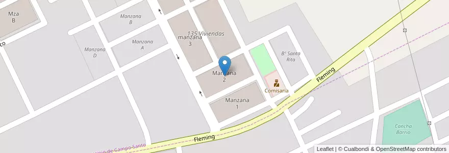 Mapa de ubicacion de Manzana 2 en 阿根廷, Salta, General Güemes, Municipio De Campo Santo.