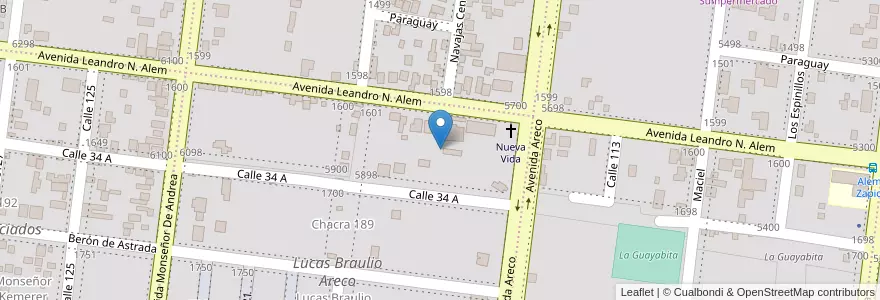 Mapa de ubicacion de Manzana 2 en 아르헨티나, Misiones, Departamento Capital, Municipio De Posadas, Posadas.