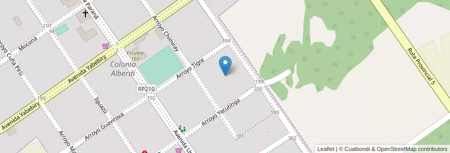 Mapa de ubicacion de Manzana 20 en Arjantin, Misiones, Departamento Oberá, Municipio De Colonia Alberdi, Colonia Alberdi.