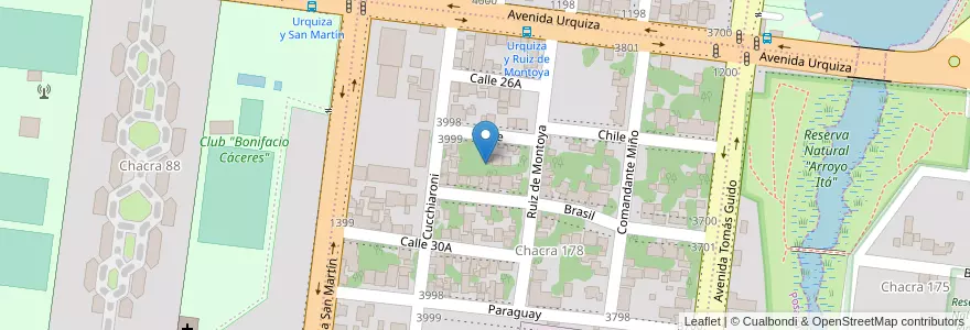 Mapa de ubicacion de Manzana 20 en الأرجنتين, Misiones, Departamento Capital, Municipio De Posadas.