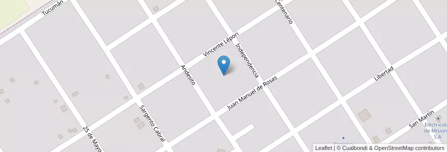 Mapa de ubicacion de Manzana 20 en アルゼンチン, ミシオネス州, Departamento Candelaria, Municipio De Bonpland, Bonpland.