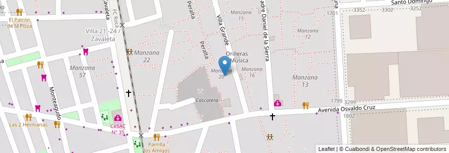 Mapa de ubicacion de Manzana 20, Barracas en Arjantin, Ciudad Autónoma De Buenos Aires, Comuna 4, Buenos Aires.