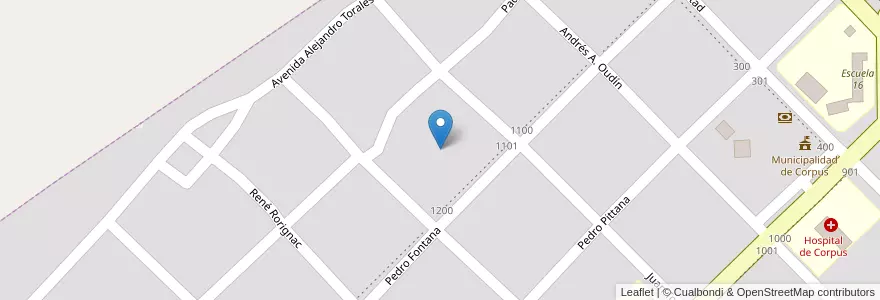 Mapa de ubicacion de Manzana 21 en アルゼンチン, ミシオネス州, Departamento San Ignacio, Municipio De Corpus Christi, Corpus Christi.