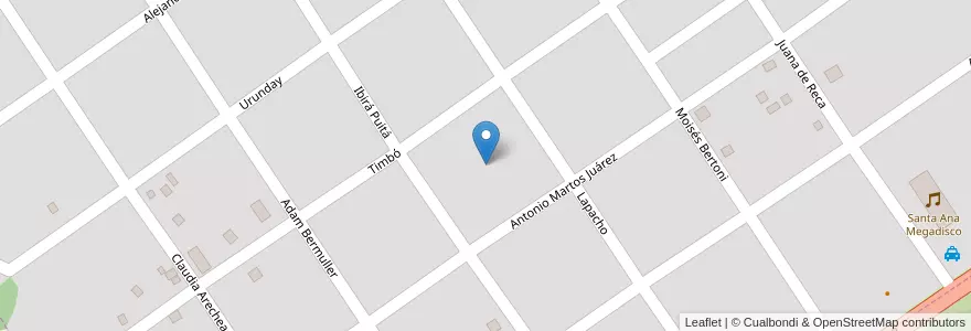 Mapa de ubicacion de Manzana 213 en アルゼンチン, ミシオネス州, Departamento Candelaria, Municipio De Santa Ana, Santa Ana.
