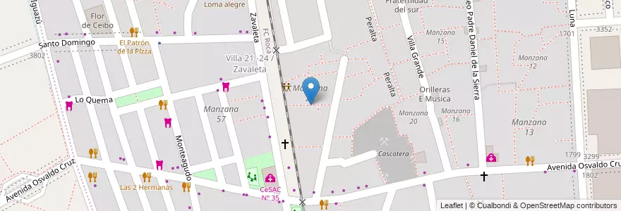 Mapa de ubicacion de Manzana 22, Barracas en 阿根廷, Ciudad Autónoma De Buenos Aires, Comuna 4, 布宜诺斯艾利斯.