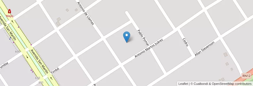 Mapa de ubicacion de Manzana 220 en アルゼンチン, ミシオネス州, Departamento Candelaria, Municipio De Santa Ana, Santa Ana.