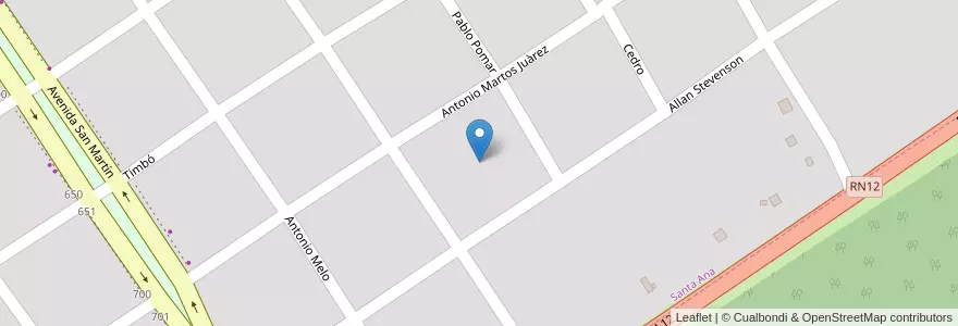 Mapa de ubicacion de Manzana 236 en アルゼンチン, ミシオネス州, Departamento Candelaria, Municipio De Santa Ana, Santa Ana.