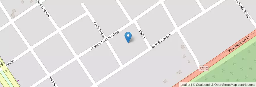 Mapa de ubicacion de Manzana 237 en アルゼンチン, ミシオネス州, Departamento Candelaria, Municipio De Santa Ana, Santa Ana.