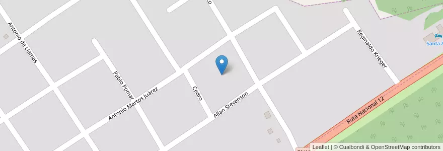 Mapa de ubicacion de Manzana 238 en 阿根廷, Misiones, Departamento Candelaria, Municipio De Santa Ana, Santa Ana.