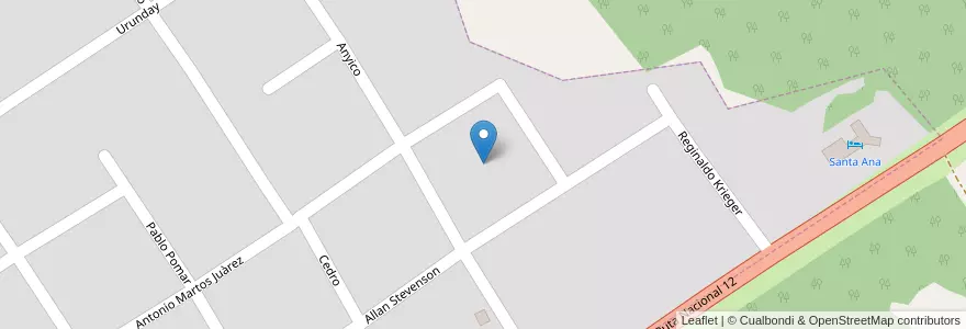 Mapa de ubicacion de Manzana 239 en アルゼンチン, ミシオネス州, Departamento Candelaria, Municipio De Santa Ana, Santa Ana.