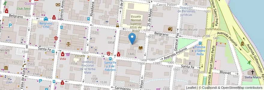 Mapa de ubicacion de Manzana 24 en آرژانتین, Misiones, Departamento Capital, Municipio De Posadas, Posadas.