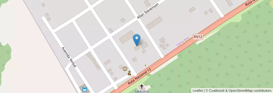 Mapa de ubicacion de Manzana 243 en アルゼンチン, ミシオネス州, Departamento Candelaria, Municipio De Santa Ana, Santa Ana.