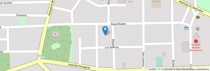 Mapa de ubicacion de Manzana 25 en アルゼンチン, ミシオネス州, Departamento Montecarlo, Municipio De Montecarlo, Montecarlo.