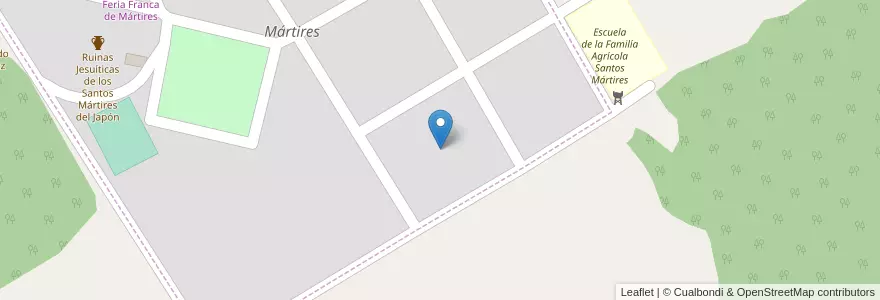 Mapa de ubicacion de Manzana 25 en アルゼンチン, ミシオネス州, Departamento Candelaria, Municipio De Mártires, Mártires.