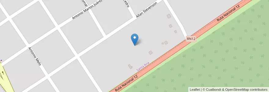 Mapa de ubicacion de Manzana 253 en アルゼンチン, ミシオネス州, Departamento Candelaria, Municipio De Santa Ana, Santa Ana.