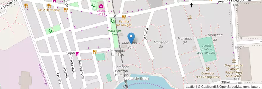 Mapa de ubicacion de Manzana 26, Barracas en آرژانتین, Ciudad Autónoma De Buenos Aires, Comuna 4, Buenos Aires.
