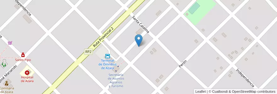 Mapa de ubicacion de Manzana 264 en Argentinië, Misiones, Departamento Apóstoles, Municipio De Azara, Azara.